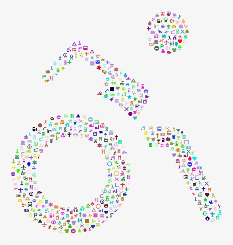 Public Domain Wheelchair Icons Prismatic - Circle, transparent png download