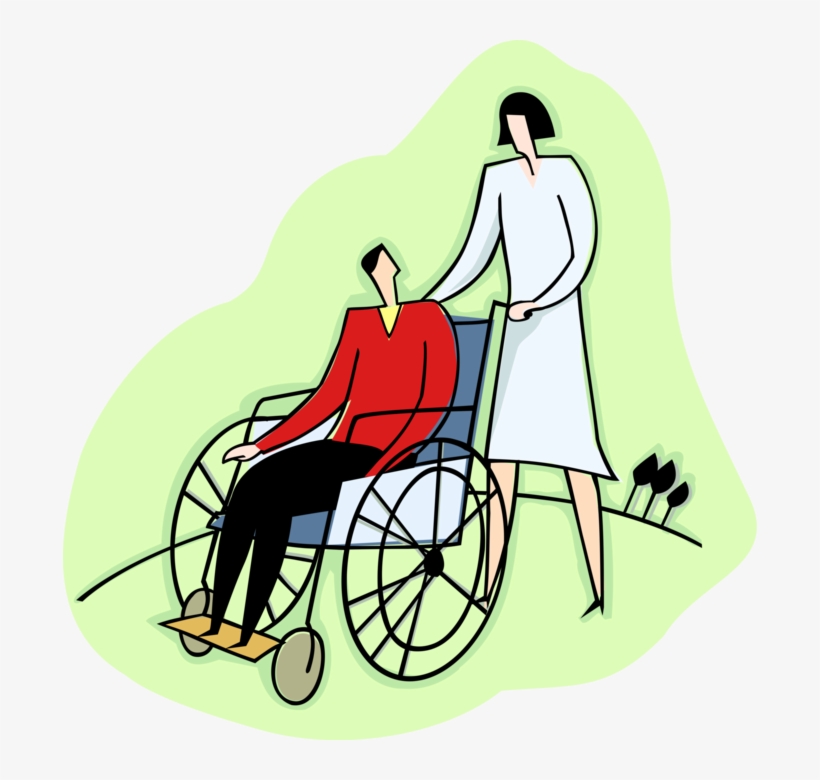Pushes Patient In Vector - Wheelchair, transparent png download