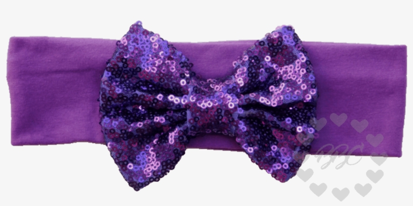Purple Headband With Sequin Bow - Headband, transparent png download