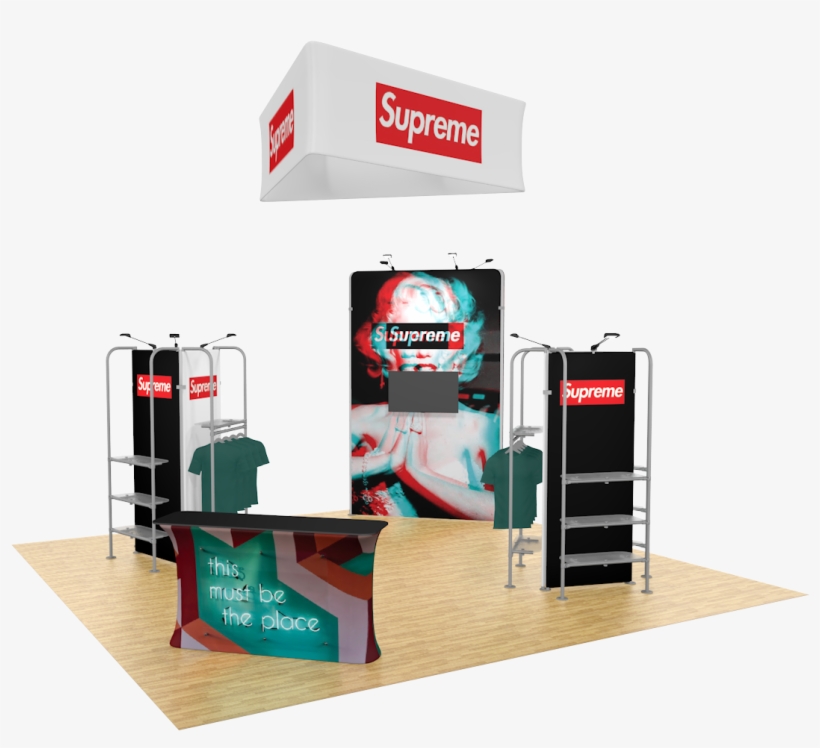 Waveline Media Island Trade Show Display Kit - 3 Unit Booth Design, transparent png download