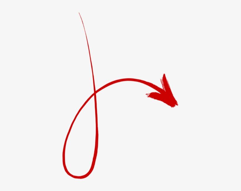 Red Curved Diagonal Right Down Arrow - Illustration, transparent png download