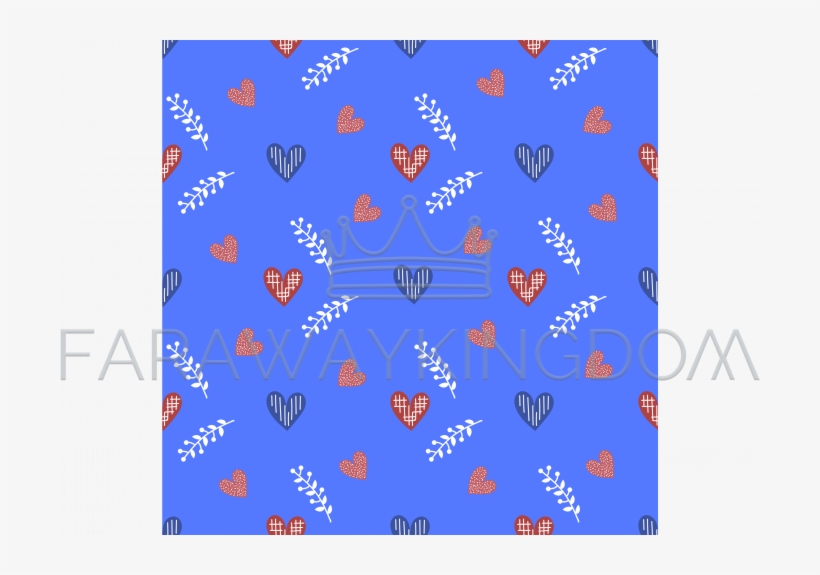 Blue Heart Valentine Day Seamless Pattern Vector Illustration - Hot Air Balloon, transparent png download