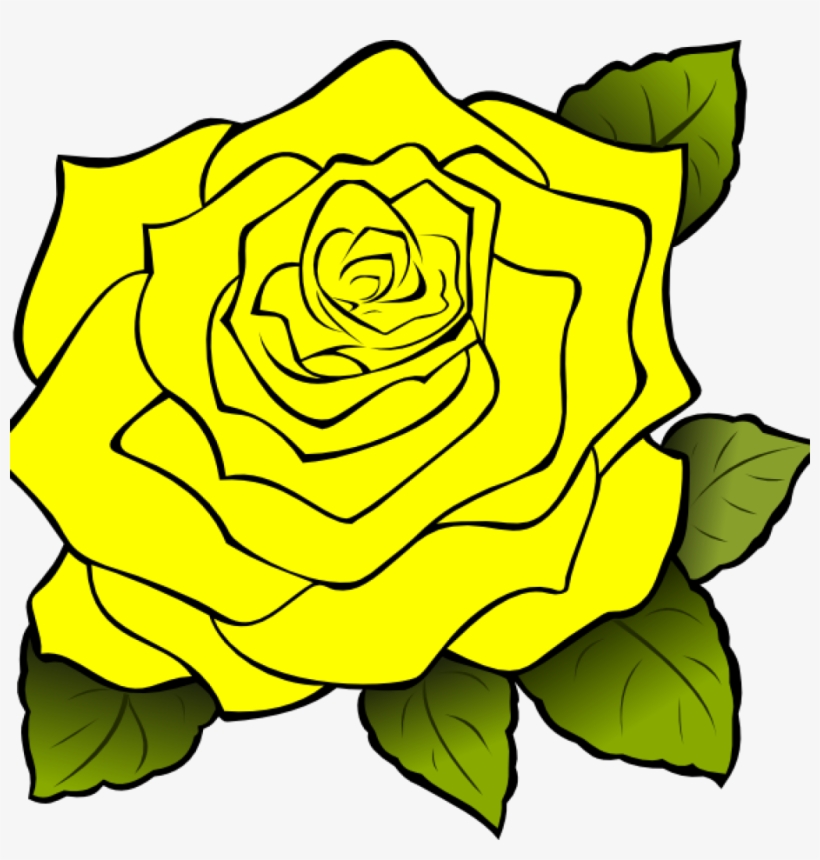 Yellow Rose Clipart Yellow Rose Clipart Yellow Rose - Rose Outline No Background, transparent png download