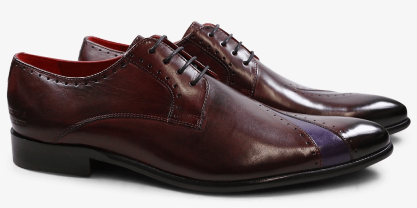 Derby Shoes Toni 8 Burgundy Purple Flame - Leather, transparent png download