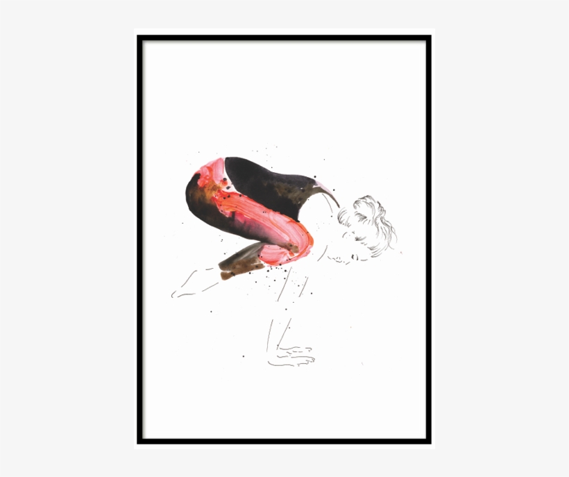 Bakasana Neon Yoga Pose Print - Sketch, transparent png download