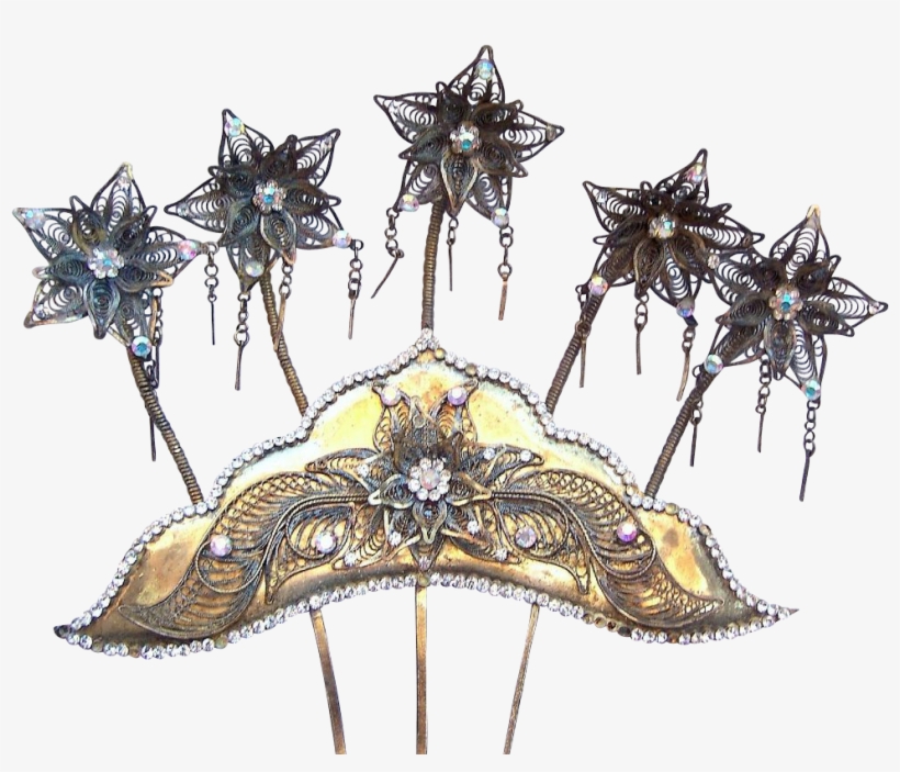 Vintage Tiara Hair Comb Indonesian Headdress Headpiece - Illustration, transparent png download