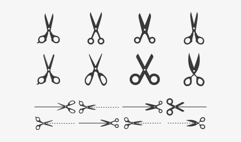 Cortar Aquí Tijeras Vector - Monochrome, transparent png download