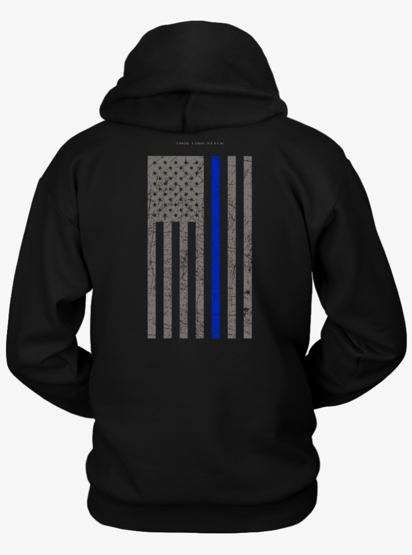 Law Enforcement Thin Blue Line Usa Flag Hoodie - Love Is Hell Hoodie, transparent png download