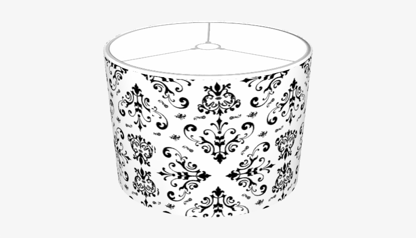 Black & White Damask - Lampshade, transparent png download