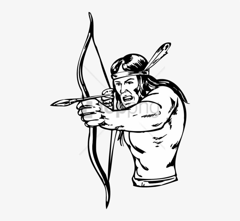 Free Png Native American Bow And Arrow Drawing Png - Native American Drawing With Bow And Arrow, transparent png download