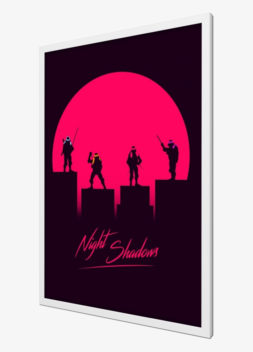 Retro Shadows, Tmnt, Ninja Turtles, Neon, Retro, Rad - Silhouette, transparent png download