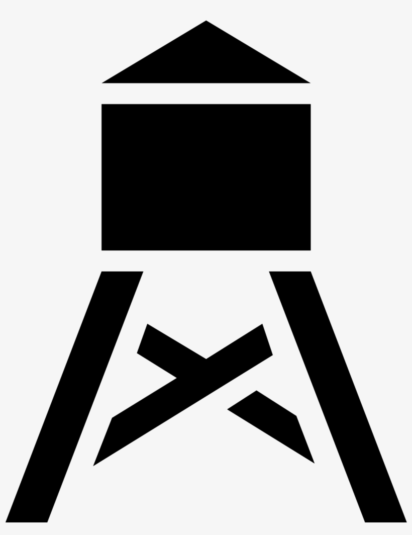 This Is A Drawing Of A Water Tower With A Big - Water Tower Icon, transparent png download