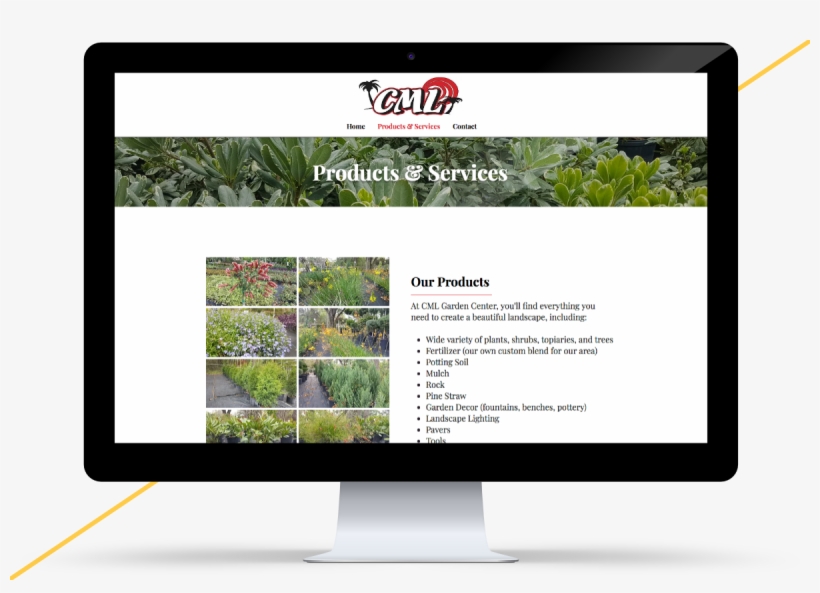 Imac Mockup Of The Cml Garden Center Website - Led-backlit Lcd Display, transparent png download