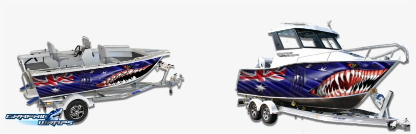 Australian Flag Monster Shark - Shark Graphic On Boat, transparent png download