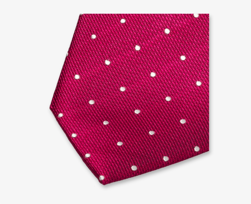 Fuchsia Tie With White Dots - Polka Dot, transparent png download