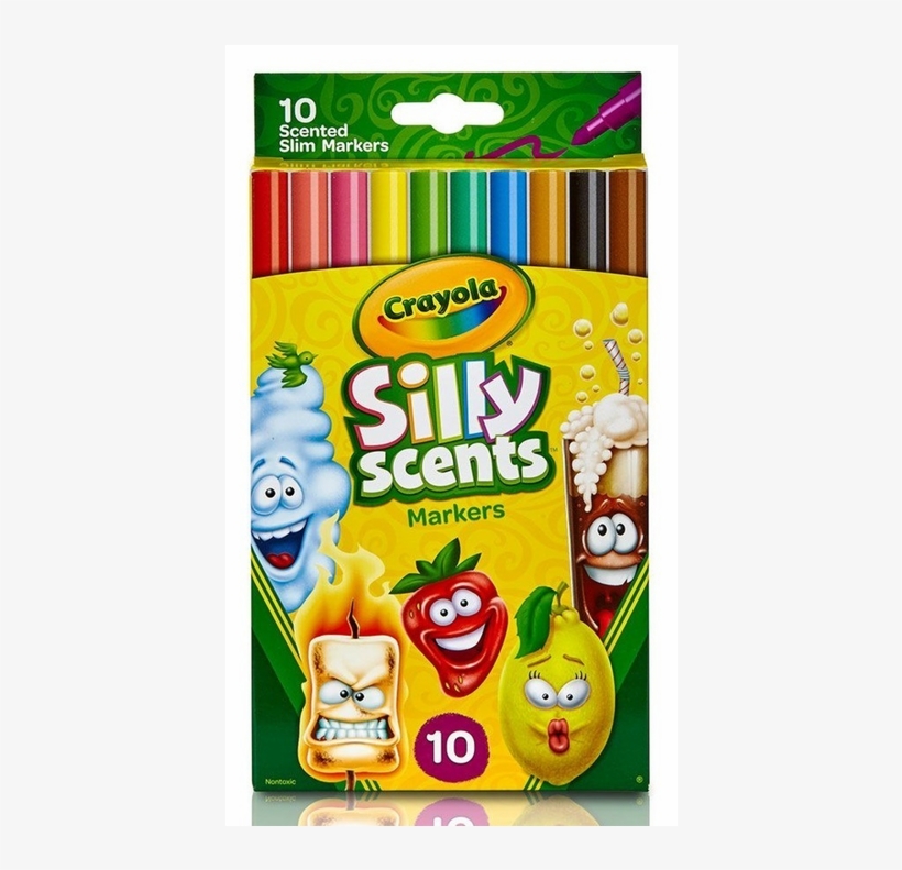 Crayola Silly Scents Slim Markers 10pc - Crayola Silly Scents Markers 10, transparent png download