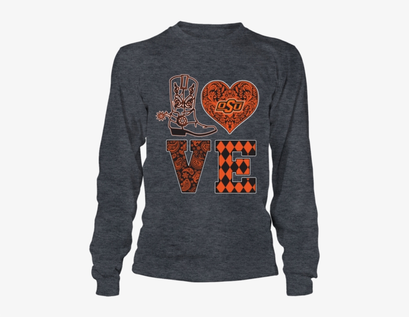 Oklahoma State Cowboys Love Boot Lace Heart Orange - Once A Tiger Always A Tiger Shirts, transparent png download