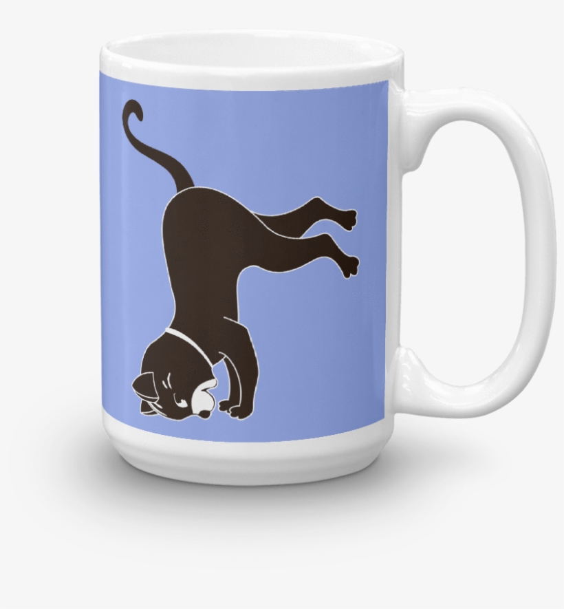 Yoga Cat Headstand Mug In 15oz Mauve - Coffee Cup, transparent png download