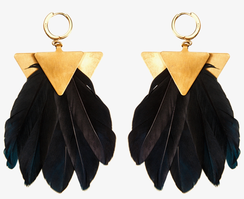 Feather Earrings Black - Earrings, transparent png download