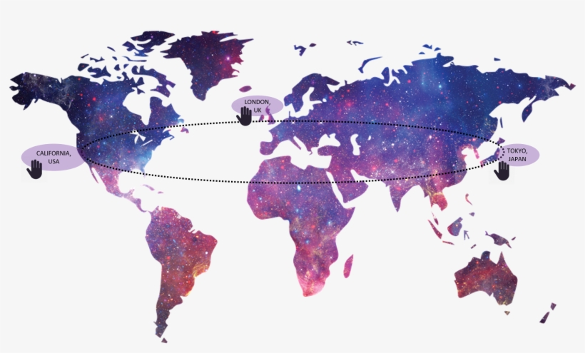 As The Robot Typed On A Computer Keyboard, Tactile - Galaxy Map Of The World, transparent png download