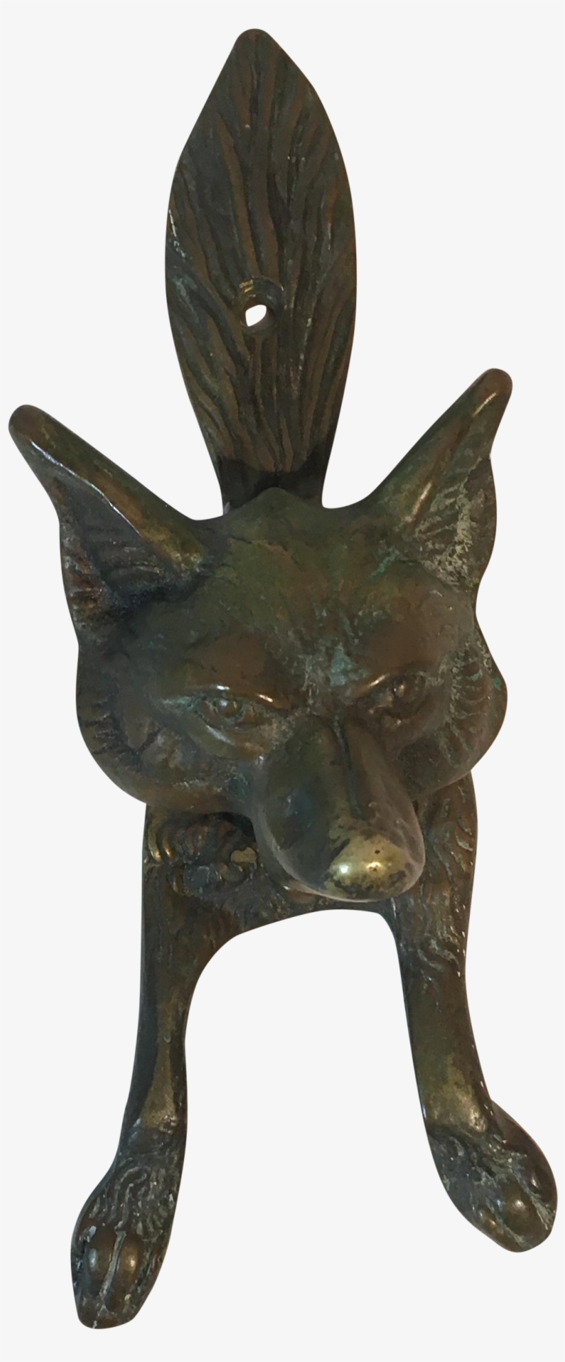 Fabulous Brass Fox Door Knocker With Beautiful Patina - Bronze Sculpture, transparent png download