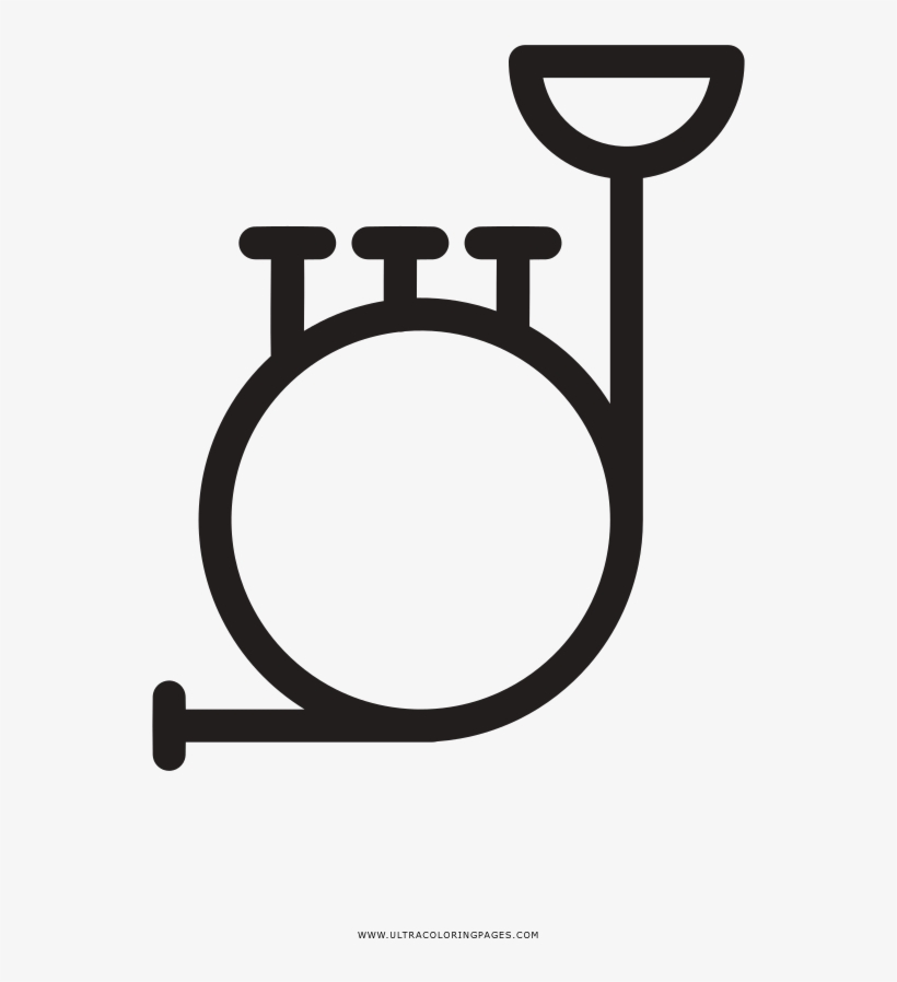 French Horn Coloring Page - Circle, transparent png download