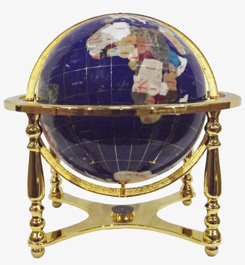 Globe Terrestre De Bureau 33 Cm Bleu 4 Pieds Dore4pb - Globe, transparent png download