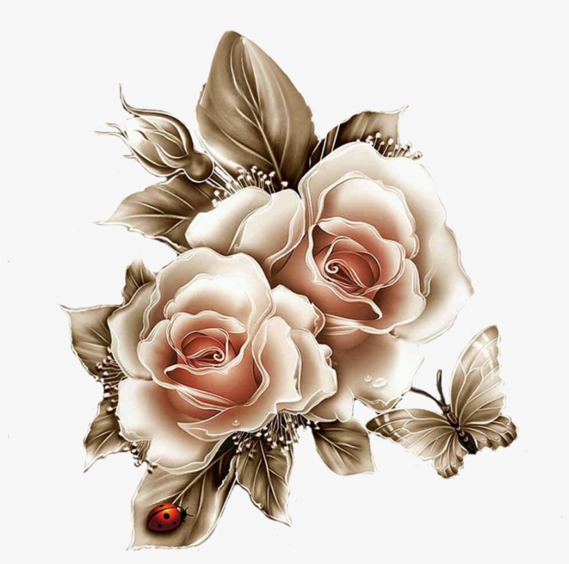 Flower, Garden Roses, Cut Flowers, Plant Png Image - Glow In The Dark Tattoo Rose, transparent png download