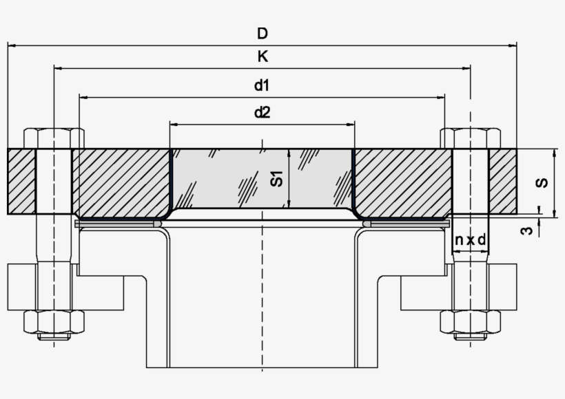Metaglas® Glass Lined Flange - Din 11864 2 Form, transparent png download