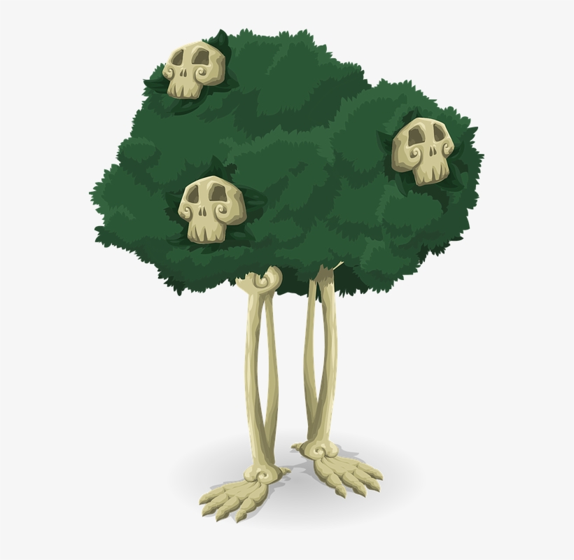 Tree, Skeleton, Bones, Halloween, Scary, Spooky, Skulls - Png 2 Trees Cartoon, transparent png download