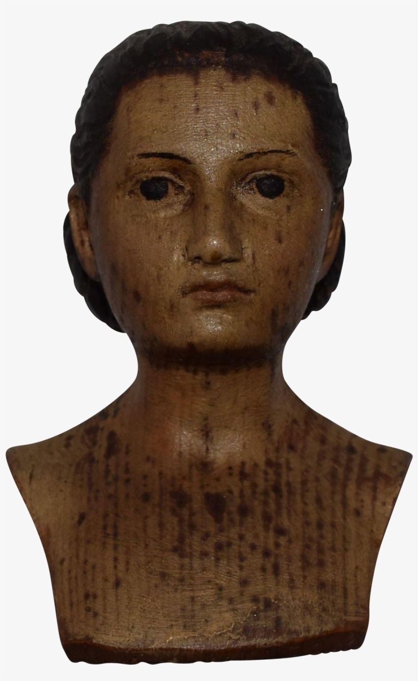 Early Carved Wooden Head From Joan-lynetteantiquedolls - Bust, transparent png download