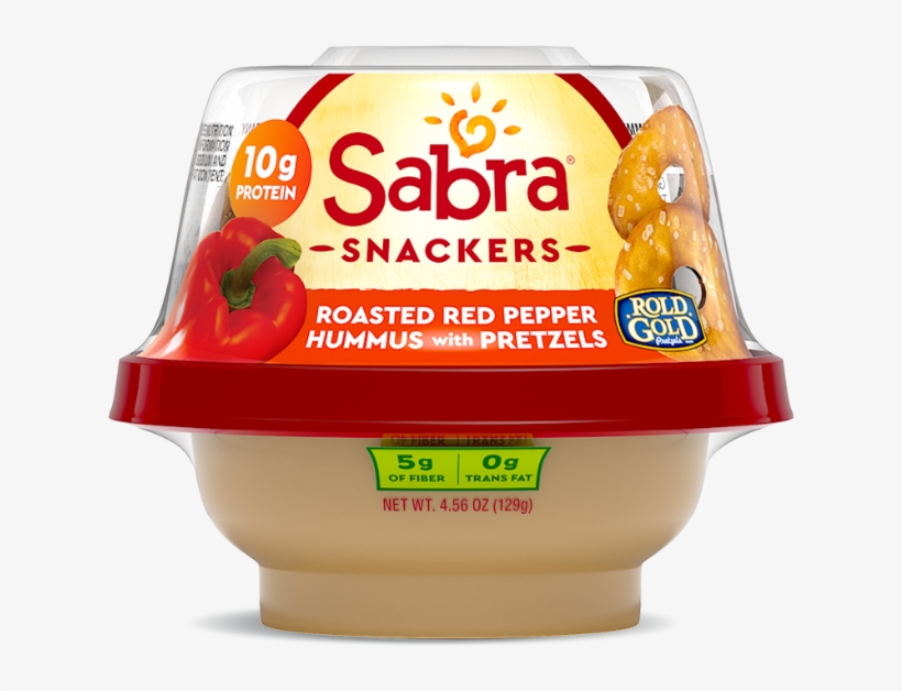 roasted Red Pepper Hummus With Pretzels - Sabra Hummus With Pita Chips, transparent png download