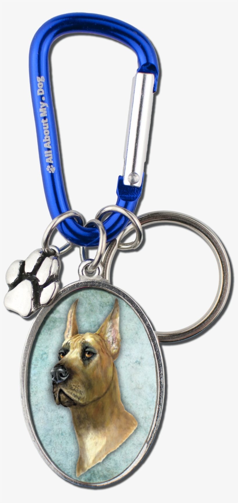 Great Dane Cameo Carabiner Keychain - Keychain, transparent png download