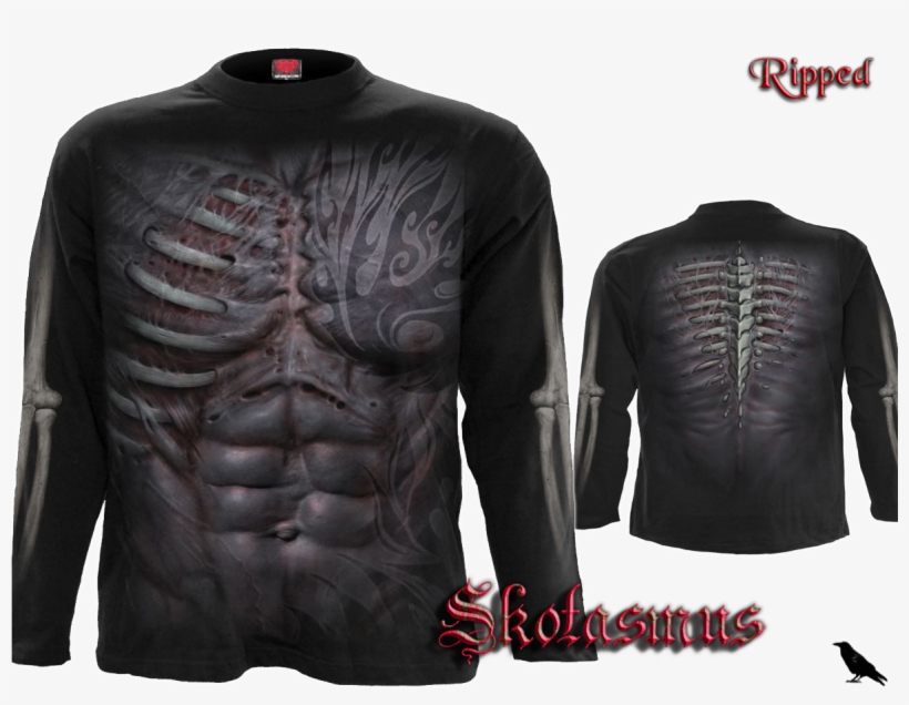 Ripped T-shirt, Hoodie, Longsleeve - Gothic, transparent png download