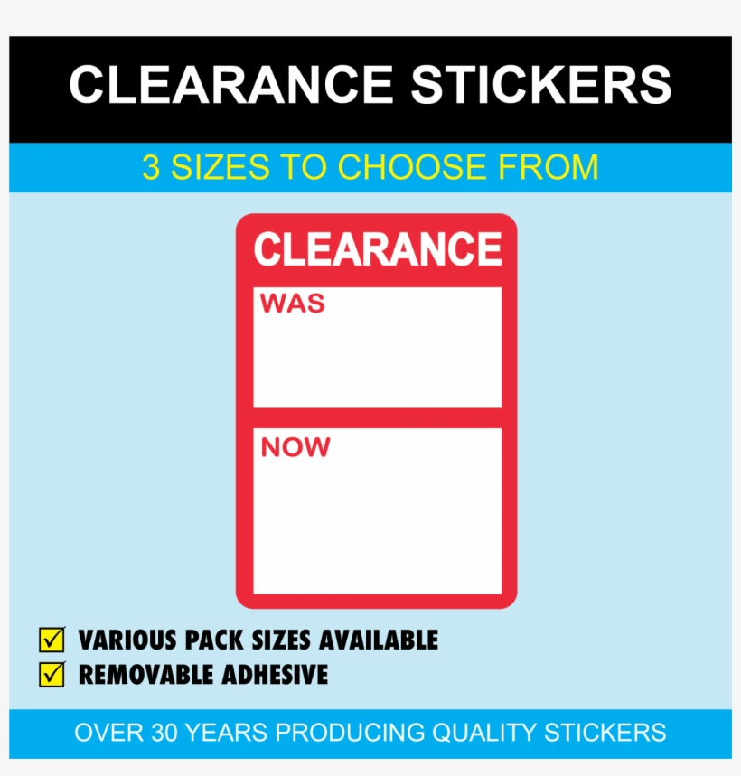 Clearance Was / Now Stickers Available In 3 Sizes - Food Safety, transparent png download