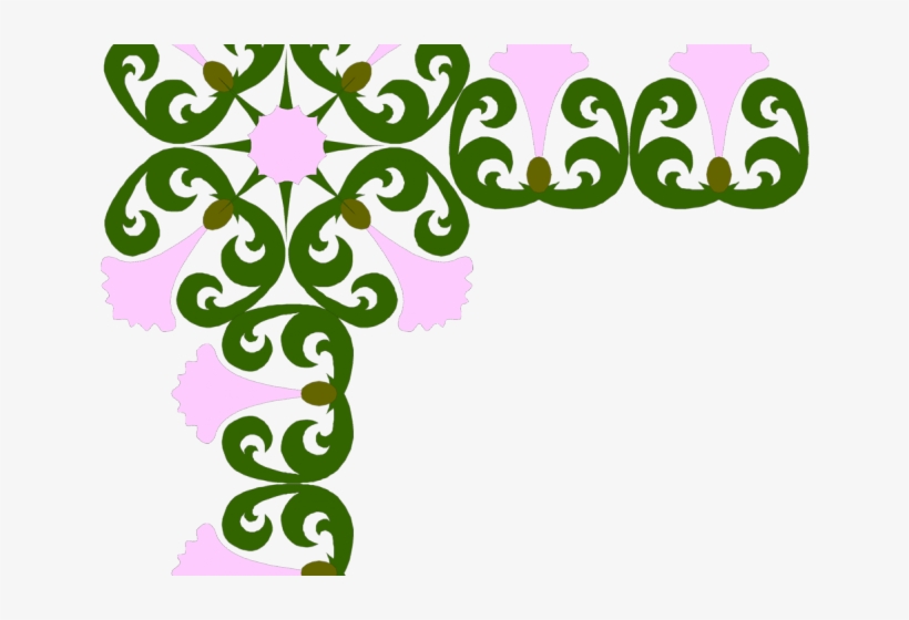 Purple Flower Clipart Corner Border - Clip Art, transparent png download