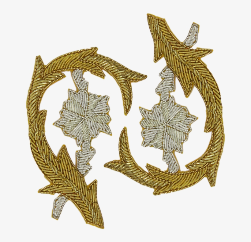 One Pair Of Gold Flower Repeat Patterns Gilt - Emblem, transparent png download