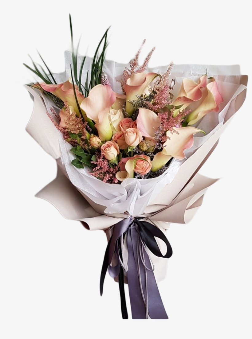 Calla Lily Wrapped Bouquet, transparent png download