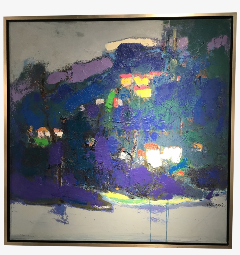 Original Signed Oil On Canvas In Floating Silver Gilt - Picture Frame, transparent png download