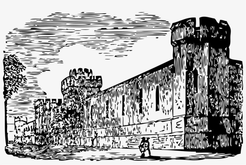 Prison Public Domain Art Architecture Silhouette - Vector Penjara, transparent png download