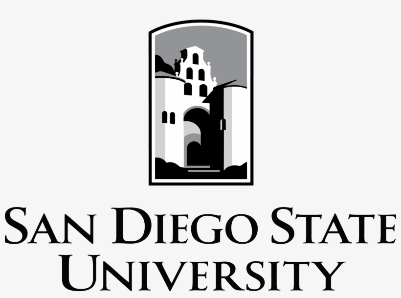 Logo Grayscale Black Text - San Diego State University, transparent png download