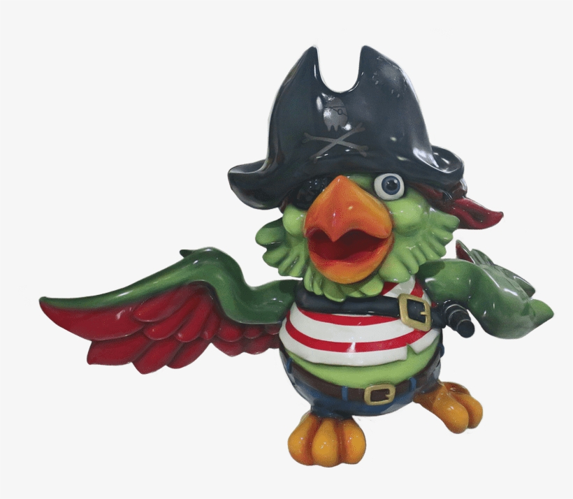 Comic Bird Parrot Pirate Animal Prop Life Size Resin - Bath Toy, transparent png download
