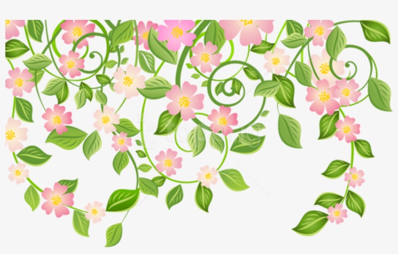 Free Png Download Spring Blossom Decoration With Leaves - Transparent Spring Clipart, transparent png download