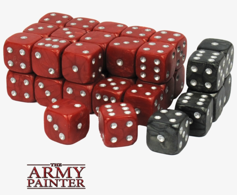 Army Painter - Wargaming Dice: Black/red (36), transparent png download