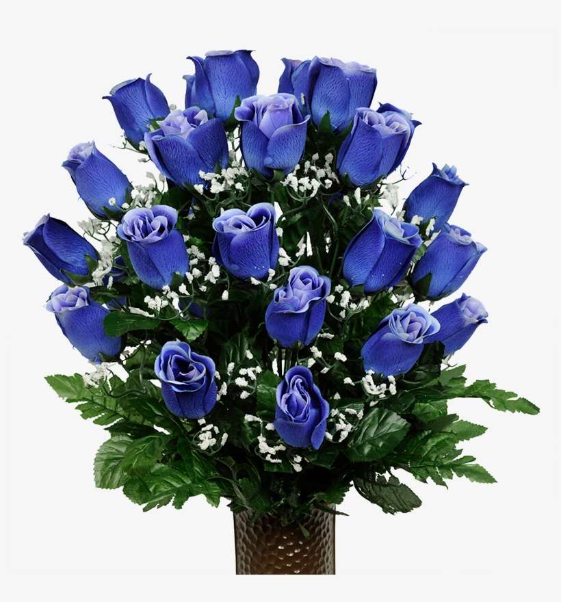 Dark Blue Roses With Baby S Breath Ruby S Silk Flowers Blue Rose Artificial Bouquet Featuring Png Image Transparent Png Free Download On Seekpng