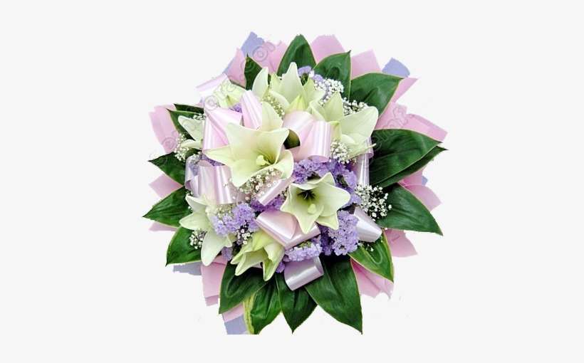 Hb027 Longiflorum Lily With Baby's Breath - Lily, transparent png download