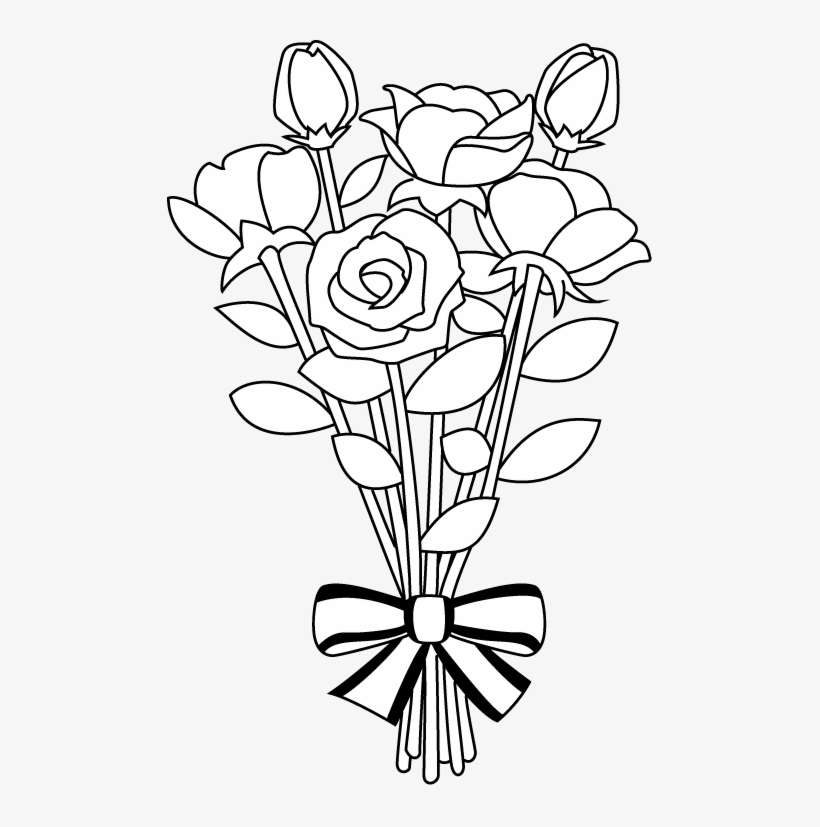 Bouquet Clipart Jixe7a99t Png Ayocri Clipart - Bouquet Clipart Black And White, transparent png download