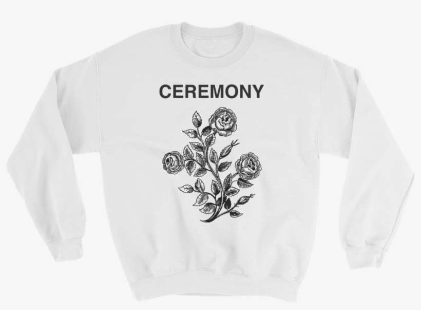 Image Of White Rose Crewneck Sweatshirt - Crew Neck, transparent png download