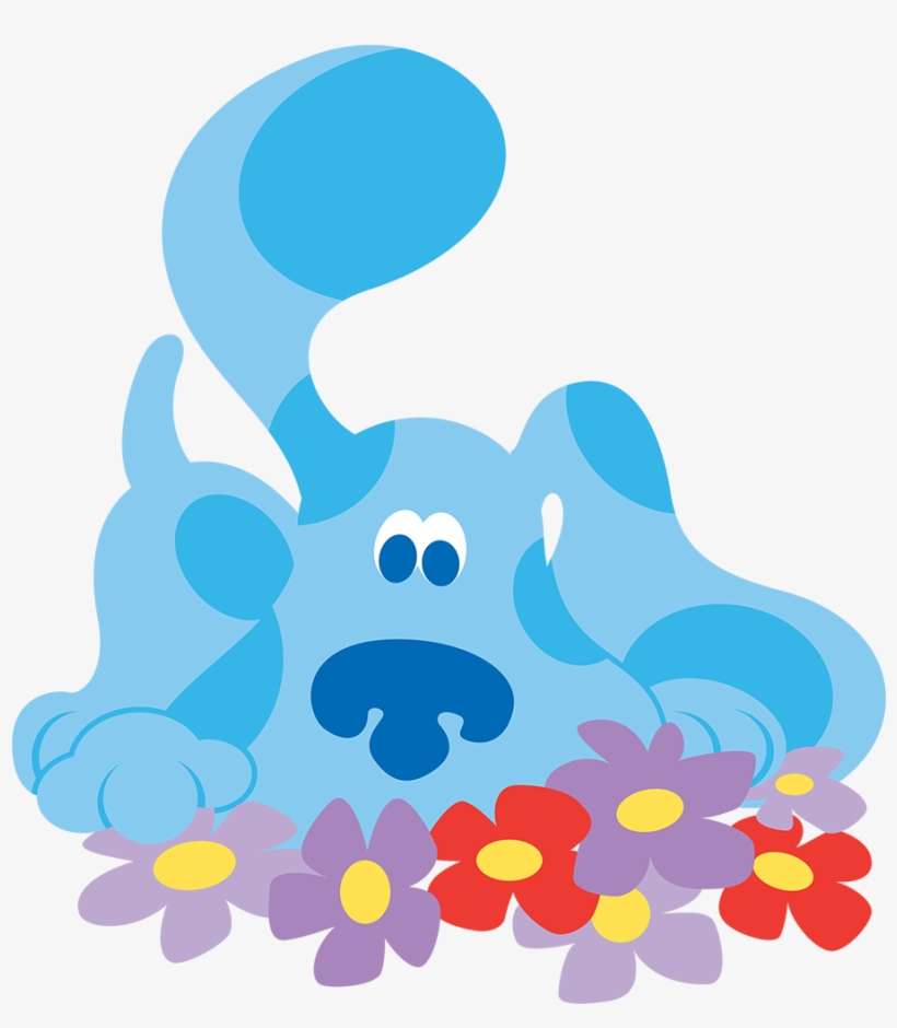 Blue's Clues Blue With Flowers - Blue's Clues, transparent png download