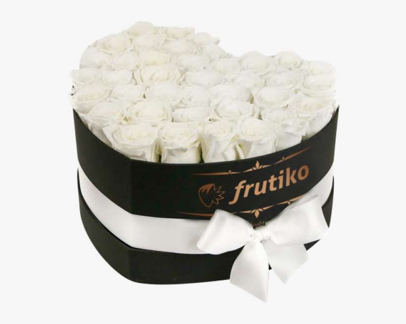 White Roses Black Heart Box - Originální Dárek Pro Ženu, transparent png download